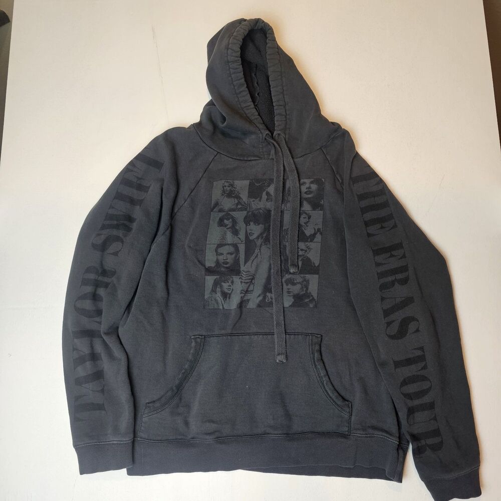 Taylor Swift Eras Tour Official Merchandise Hoodie Tour Dates Size Medium Grey
